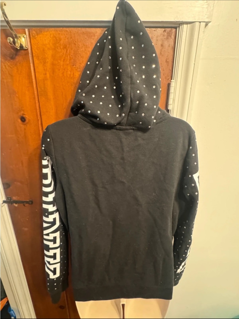 Victoria’s Secret Y2K Rhinestone Bling Hoodie Sweatshirt Size Medium - Picture 6 of 8